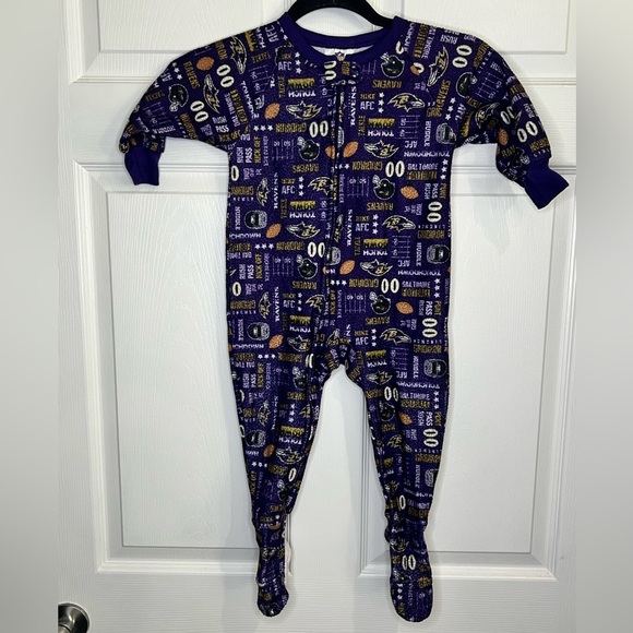 NFL Baltimore Ravens Boys One Piece Pajamas - Size 2T - Picture 1 of 7